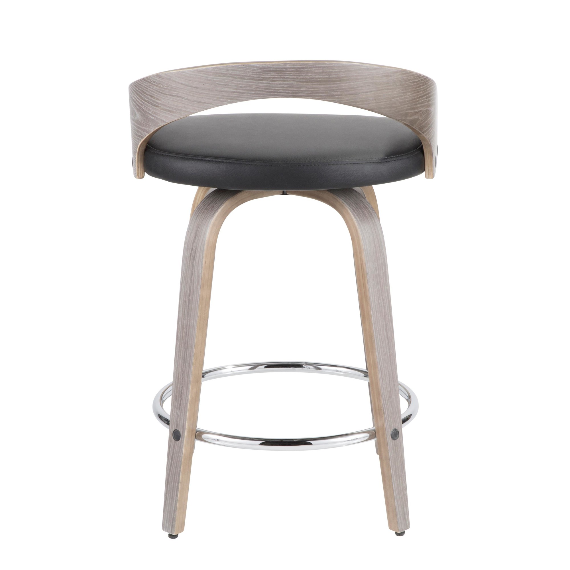 Grotto Mid-Century Modern Light Grey Swivel Counter Stools (Set of 2) 14 Grotto Mid-Century Modern Light Grey Swivel Counter Stools (Set of 2) - Image 14
