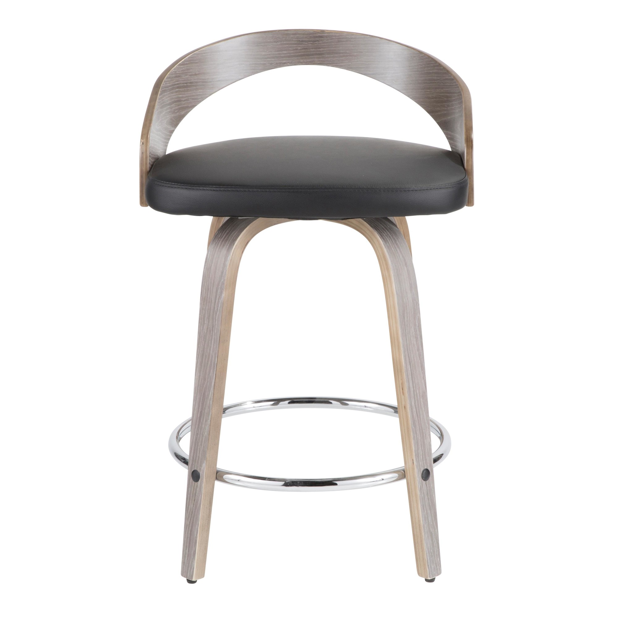 Grotto Mid-Century Modern Light Grey Swivel Counter Stools (Set of 2) 15 Grotto Mid-Century Modern Light Grey Swivel Counter Stools (Set of 2) - Image 15