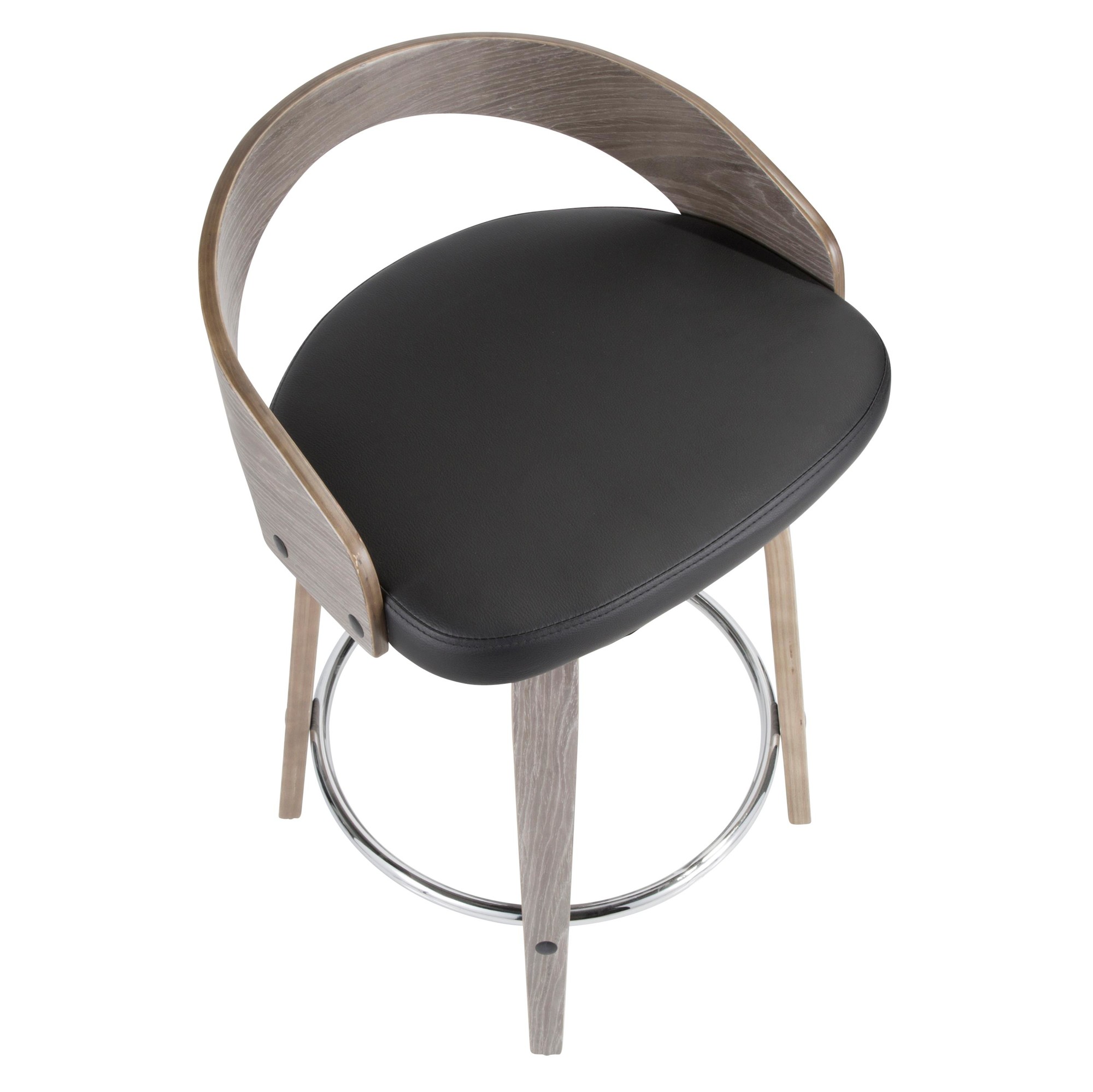 Grotto Mid-Century Modern Light Grey Swivel Counter Stools (Set of 2) 16 Grotto Mid-Century Modern Light Grey Swivel Counter Stools (Set of 2) - Image 16