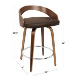 Grotto Mid-Century Modern Light Grey Swivel Counter Stools (Set of 2) 35 Grotto Mid-Century Modern Light Grey Swivel Counter Stools (Set of 2)