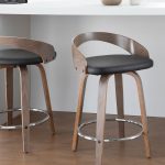 Grotto Mid-Century Modern Light Grey Swivel Counter Stools (Set of 2) 22 Grotto Mid-Century Modern Light Grey Swivel Counter Stools (Set of 2)