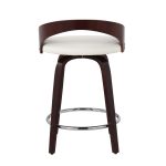 Grotto Mid-Century Modern Swivel Counter Stool Mahogany White (Set of 2) 15 Grotto Mid-Century Modern Swivel Counter Stool Mahogany White (Set of 2)