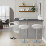 Grotto Oat Noise Fabric Chrome Adjustable Barstool (Set of 2) 11 Grotto Oat Noise Fabric Chrome Adjustable Barstool (Set of 2)