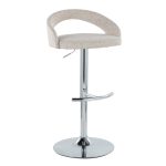 Grotto Oat Noise Fabric Chrome Adjustable Barstool (Set of 2) 14 Grotto Oat Noise Fabric Chrome Adjustable Barstool (Set of 2)