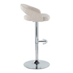 Grotto Oat Noise Fabric Chrome Adjustable Barstool (Set of 2) 15 Grotto Oat Noise Fabric Chrome Adjustable Barstool (Set of 2)