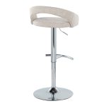 Grotto Oat Noise Fabric Chrome Adjustable Barstool (Set of 2) 16 Grotto Oat Noise Fabric Chrome Adjustable Barstool (Set of 2)