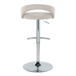 Grotto Oat Noise Fabric Chrome Adjustable Barstool (Set of 2) 17 Grotto Oat Noise Fabric Chrome Adjustable Barstool (Set of 2)
