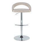 Grotto Oat Noise Fabric Chrome Adjustable Barstool (Set of 2) 18 Grotto Oat Noise Fabric Chrome Adjustable Barstool (Set of 2)