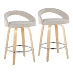 Grotto Oat Noise Fabric Contemporary 26-Inch Swivel Stools (Set of 2) 13 Grotto Oat Noise Fabric Contemporary 26-Inch Swivel Stools (Set of 2)