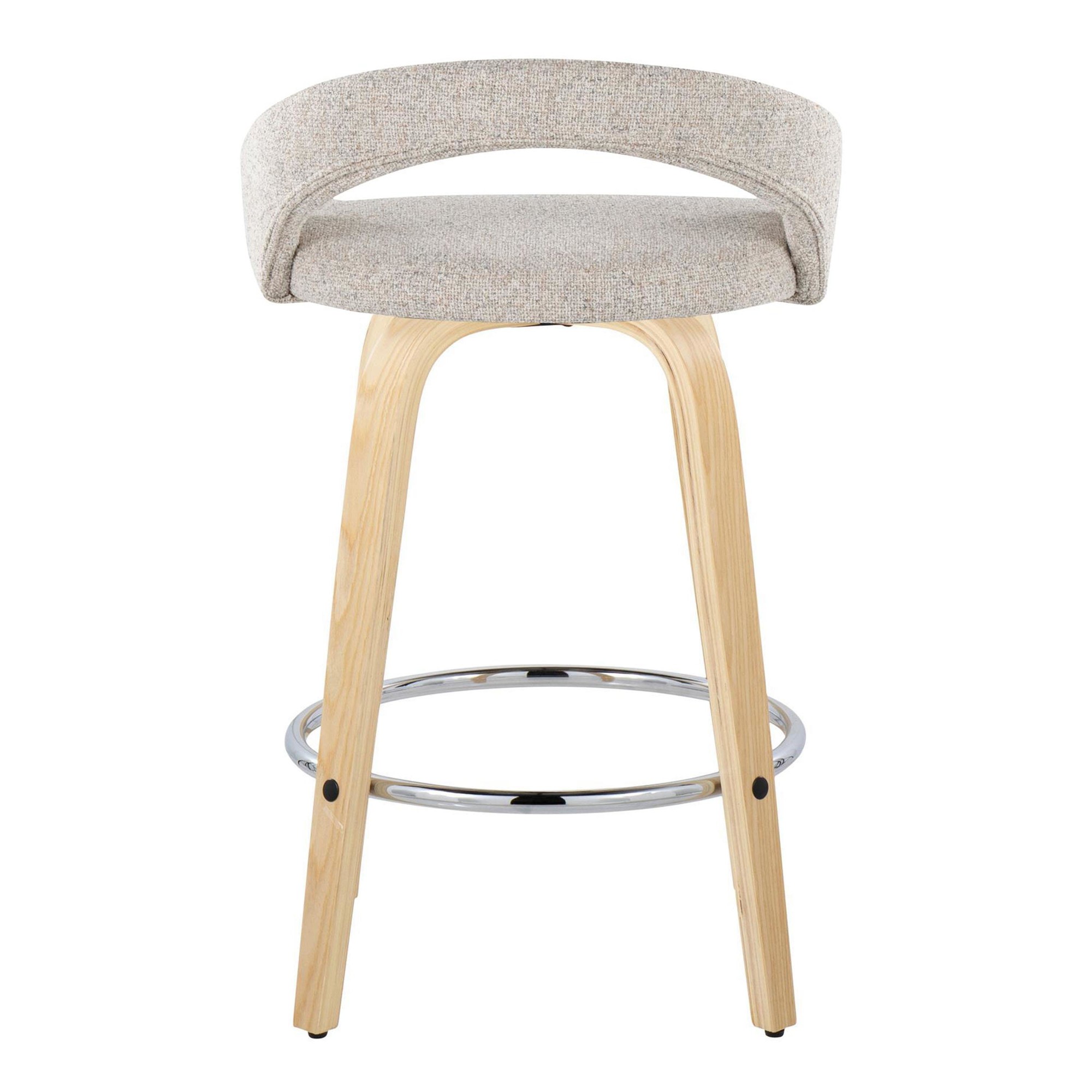 Grotto Oat Noise Fabric Contemporary 26-Inch Swivel Stools (Set of 2) 7 Grotto Oat Noise Fabric Contemporary 26-Inch Swivel Stools (Set of 2) - Image 7
