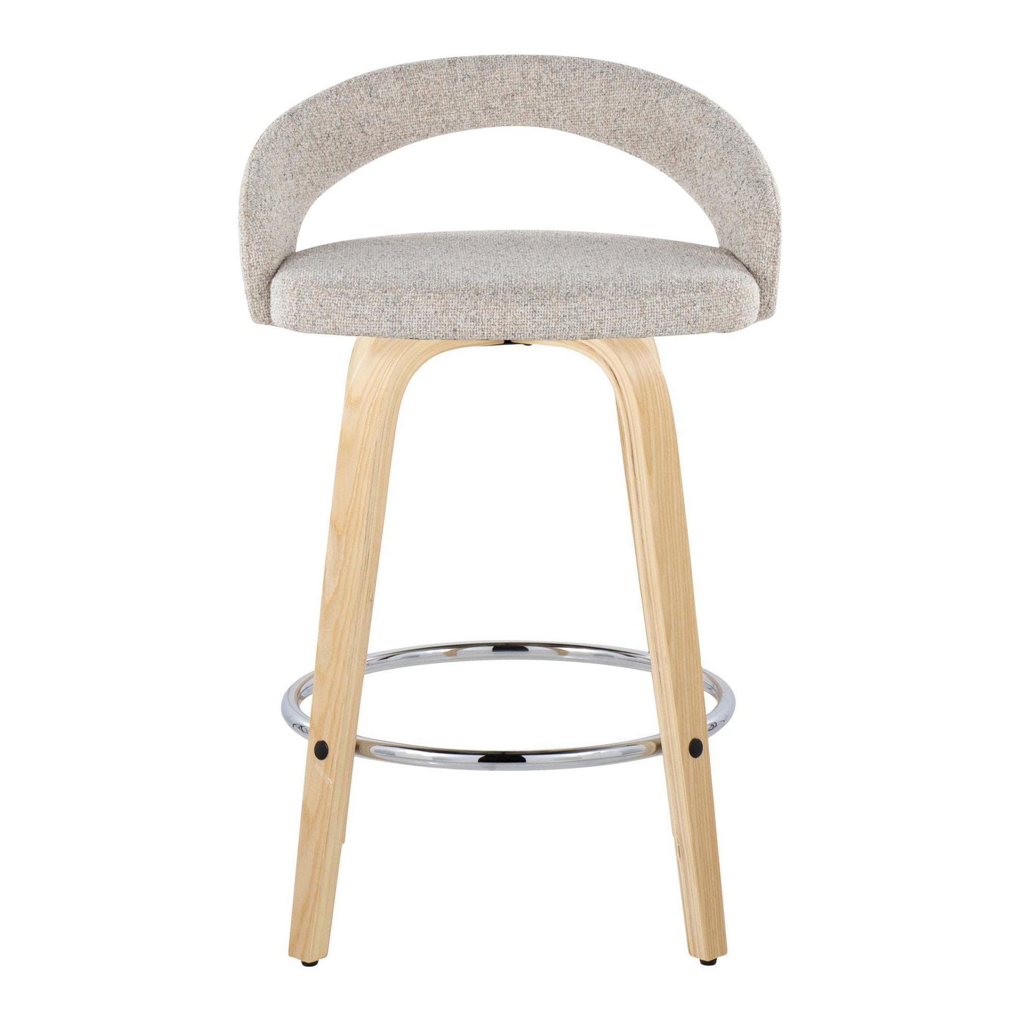 Grotto Oat Noise Fabric Contemporary 26-Inch Swivel Stools (Set of 2) 8 Grotto Oat Noise Fabric Contemporary 26-Inch Swivel Stools (Set of 2) - Image 8