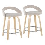 Grotto Oat Noise Fabric Contemporary Swivel Counter Stools (Set of 2) 13 Grotto Oat Noise Fabric Contemporary Swivel Counter Stools (Set of 2)