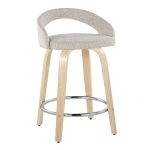Grotto Oat Noise Fabric Contemporary Swivel Counter Stools (Set of 2) 14 Grotto Oat Noise Fabric Contemporary Swivel Counter Stools (Set of 2)