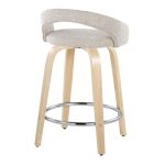Grotto Oat Noise Fabric Contemporary Swivel Counter Stools (Set of 2) 16 Grotto Oat Noise Fabric Contemporary Swivel Counter Stools (Set of 2)
