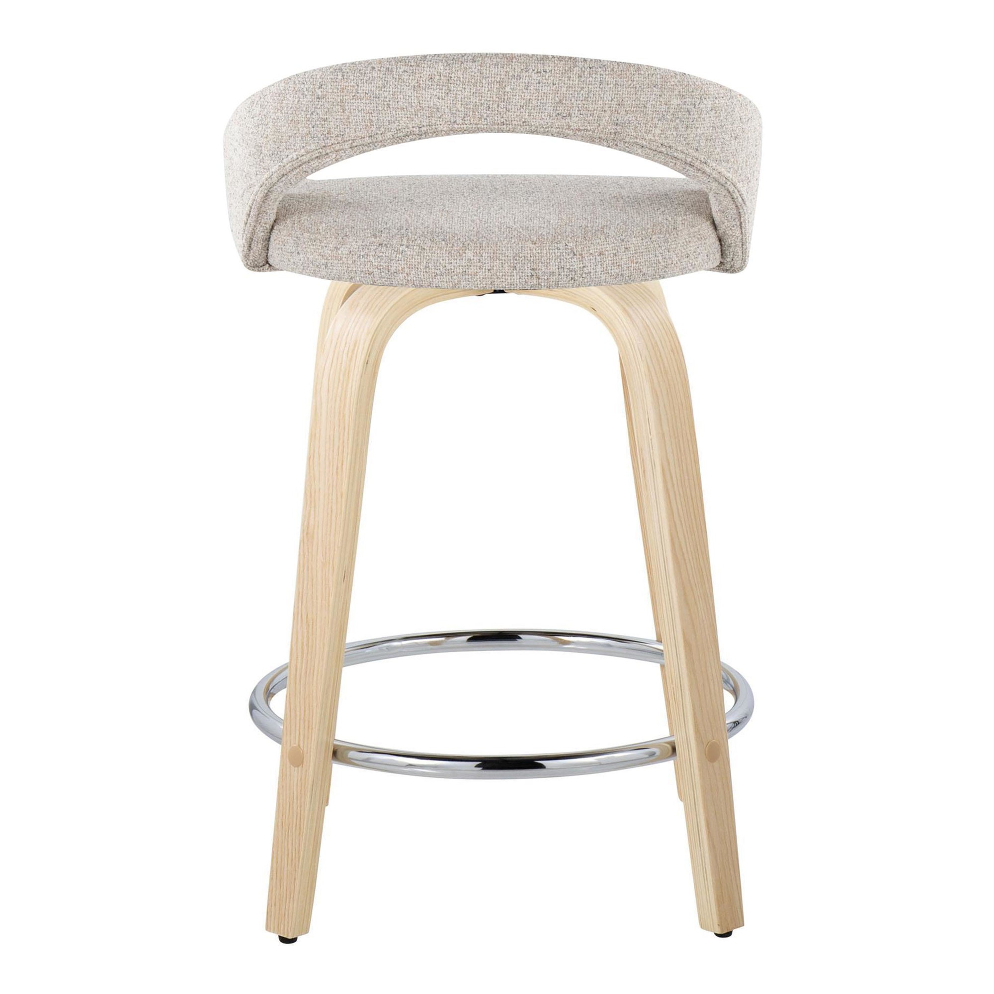 Grotto Oat Noise Fabric Contemporary Swivel Counter Stools (Set of 2) 7 Grotto Oat Noise Fabric Contemporary Swivel Counter Stools (Set of 2) - Image 7