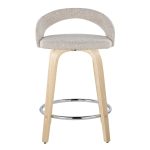 Grotto Oat Noise Fabric Contemporary Swivel Counter Stools (Set of 2) 18 Grotto Oat Noise Fabric Contemporary Swivel Counter Stools (Set of 2)