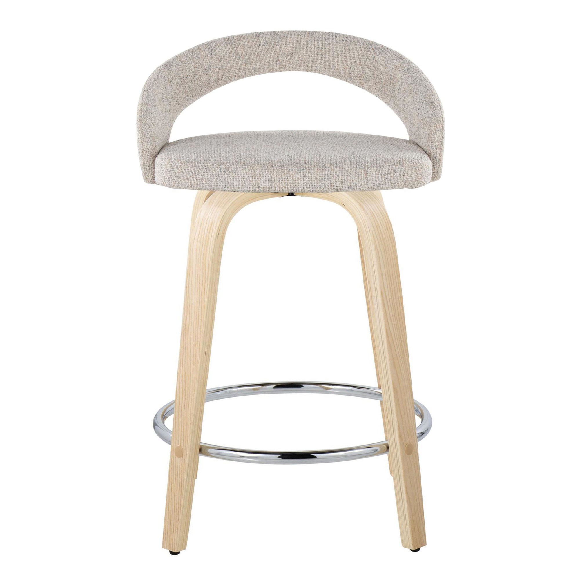Grotto Oat Noise Fabric Contemporary Swivel Counter Stools (Set of 2) 8 Grotto Oat Noise Fabric Contemporary Swivel Counter Stools (Set of 2) - Image 8