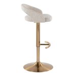 Grotto Oat Noise Fabric Gold Contemporary Adjustable Barstools (Set of 2) 15 Grotto Oat Noise Fabric Gold Contemporary Adjustable Barstools (Set of 2)