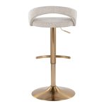 Grotto Oat Noise Fabric Gold Contemporary Adjustable Barstools (Set of 2) 17 Grotto Oat Noise Fabric Gold Contemporary Adjustable Barstools (Set of 2)