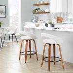 Grotto Oat Noise Fabric Walnut Contemporary Counter Stools (Set of 2) 12 Grotto Oat Noise Fabric Walnut Contemporary Counter Stools (Set of 2)