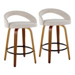 Grotto Oat Noise Fabric Walnut Contemporary Counter Stools (Set of 2) 13 Grotto Oat Noise Fabric Walnut Contemporary Counter Stools (Set of 2)