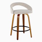 Grotto Oat Noise Fabric Walnut Contemporary Counter Stools (Set of 2) 14 Grotto Oat Noise Fabric Walnut Contemporary Counter Stools (Set of 2)