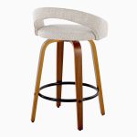 Grotto Oat Noise Fabric Walnut Contemporary Counter Stools (Set of 2) 16 Grotto Oat Noise Fabric Walnut Contemporary Counter Stools (Set of 2)