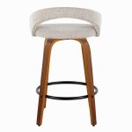 Grotto Oat Noise Fabric Walnut Contemporary Counter Stools (Set of 2) 17 Grotto Oat Noise Fabric Walnut Contemporary Counter Stools (Set of 2)