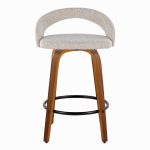 Grotto Oat Noise Fabric Walnut Contemporary Counter Stools (Set of 2) 18 Grotto Oat Noise Fabric Walnut Contemporary Counter Stools (Set of 2)