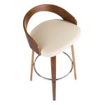 Grotto Walnut Cream Swivel Mid-Century Modern Barstools (Set of 2) 29 Grotto Walnut Cream Swivel Mid-Century Modern Barstools (Set of 2)