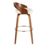 Grotto Walnut Cream Swivel Mid-Century Modern Barstools (Set of 2) 25 Grotto Walnut Cream Swivel Mid-Century Modern Barstools (Set of 2)