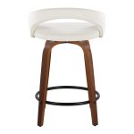 Grotto Walnut White Velvet Contemporary Counter Stools 24" (Set of 2) 17 Grotto Walnut White Velvet Contemporary Counter Stools 24" (Set of 2)