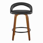 Grotto Walnut and Black Contemporary Swivel Counter Stools (Set of 2) 18 Grotto Walnut and Black Contemporary Swivel Counter Stools (Set of 2)
