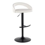 Grotto White Faux Leather Black Metal Contemporary Barstools (Set of 2) 14 Grotto White Faux Leather Black Metal Contemporary Barstools (Set of 2)