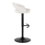 Grotto White Faux Leather Black Metal Contemporary Barstools (Set of 2) 15 Grotto White Faux Leather Black Metal Contemporary Barstools (Set of 2)