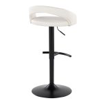 Grotto White Faux Leather Black Metal Contemporary Barstools (Set of 2) 16 Grotto White Faux Leather Black Metal Contemporary Barstools (Set of 2)