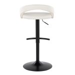 Grotto White Faux Leather Black Metal Contemporary Barstools (Set of 2) 17 Grotto White Faux Leather Black Metal Contemporary Barstools (Set of 2)