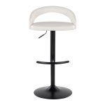 Grotto White Faux Leather Black Metal Contemporary Barstools (Set of 2) 18 Grotto White Faux Leather Black Metal Contemporary Barstools (Set of 2)