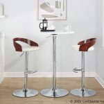 Grotto White Faux Leather Chrome Adjustable Barstool (Set of 2) 15 Grotto White Faux Leather Chrome Adjustable Barstool (Set of 2)