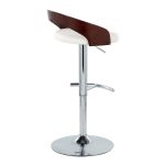 Grotto White Faux Leather Chrome Adjustable Barstool (Set of 2) 20 Grotto White Faux Leather Chrome Adjustable Barstool (Set of 2)