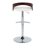 Grotto White Faux Leather Chrome Adjustable Barstool (Set of 2) 21 Grotto White Faux Leather Chrome Adjustable Barstool (Set of 2)