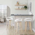 Grotto White Faux Leather Contemporary Swivel Barstools 30-Inch (Set of 2) 11 Grotto White Faux Leather Contemporary Swivel Barstools 30-Inch (Set of 2)