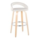 Grotto White Faux Leather Contemporary Swivel Barstools 30-Inch (Set of 2) 14 Grotto White Faux Leather Contemporary Swivel Barstools 30-Inch (Set of 2)
