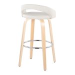 Grotto White Faux Leather Contemporary Swivel Barstools 30-Inch (Set of 2) 16 Grotto White Faux Leather Contemporary Swivel Barstools 30-Inch (Set of 2)