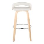 Grotto White Faux Leather Contemporary Swivel Barstools 30-Inch (Set of 2) 17 Grotto White Faux Leather Contemporary Swivel Barstools 30-Inch (Set of 2)