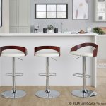 Grotto White Mid-Century Modern Adjustable Swivel Barstools (Set of 2) 11 Grotto White Mid-Century Modern Adjustable Swivel Barstools (Set of 2)