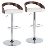 Grotto White Mid-Century Modern Adjustable Swivel Barstools (Set of 2) 13 Grotto White Mid-Century Modern Adjustable Swivel Barstools (Set of 2)