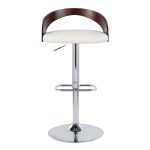 Grotto White Mid-Century Modern Adjustable Swivel Barstools (Set of 2) 18 Grotto White Mid-Century Modern Adjustable Swivel Barstools (Set of 2)