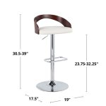 Grotto White Mid-Century Modern Adjustable Swivel Barstools (Set of 2) 19 Grotto White Mid-Century Modern Adjustable Swivel Barstools (Set of 2)