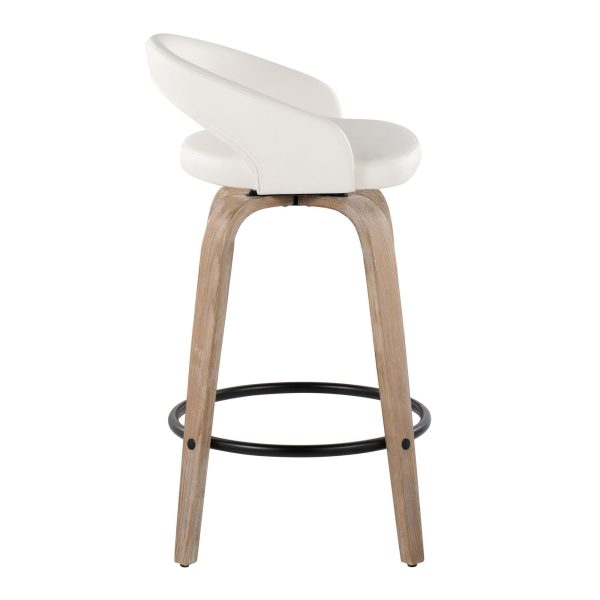 Grotto White Swivel 26 Inch Contemporary Counter Stools Set of 2 4